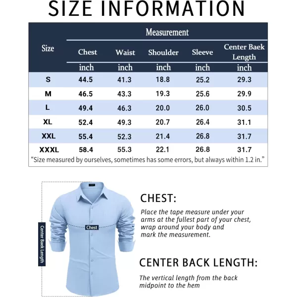 COOFANDY Men's Linen Long Sleeve Button Down Shirts Casual Business Dress Shirt