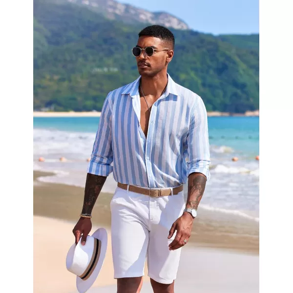 COOFANDY Men's Linen Long Sleeve Button Down Shirts Casual Business Dress Shirt