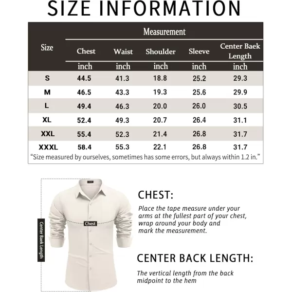 COOFANDY Men's Linen Long Sleeve Button Down Shirts Casual Business Dress Shirt
