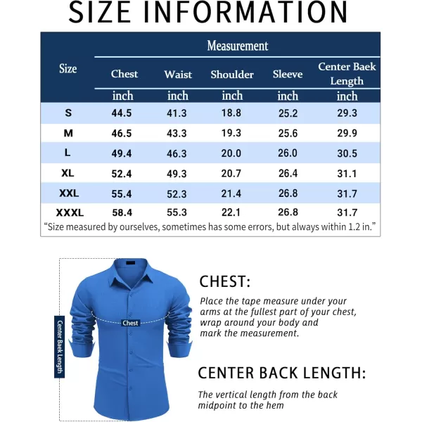 COOFANDY Men's Linen Long Sleeve Button Down Shirts Casual Business Dress Shirt