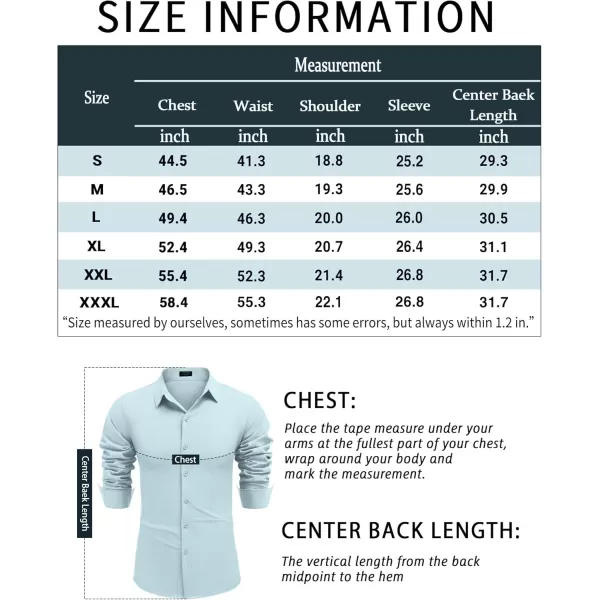 COOFANDY Men's Linen Long Sleeve Button Down Shirts Casual Business Dress Shirt