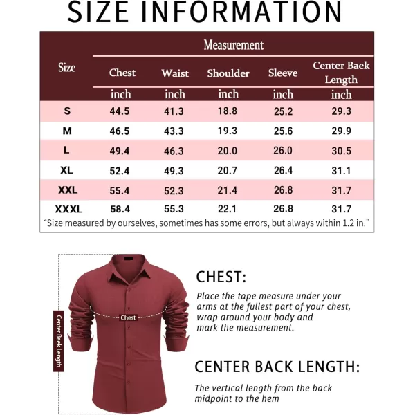 COOFANDY Men's Linen Long Sleeve Button Down Shirts Casual Business Dress Shirt