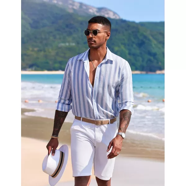 COOFANDY Men's Linen Long Sleeve Button Down Shirts Casual Business Dress Shirt