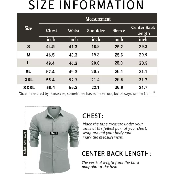COOFANDY Men's Linen Long Sleeve Button Down Shirts Casual Business Dress Shirt