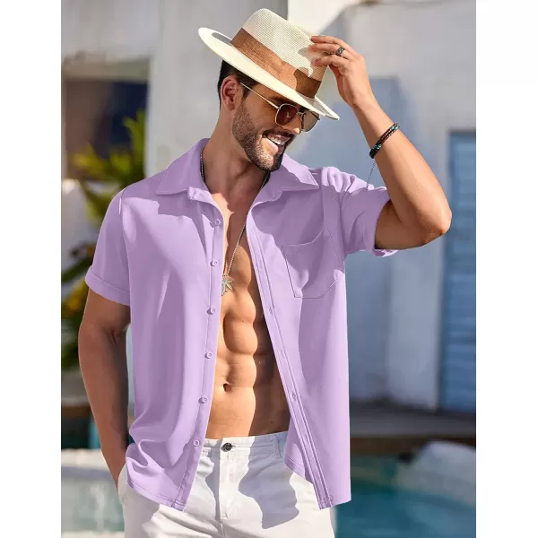 COOFANDY Mens Short Sleeve Casual Button Down Shirts Wrinkle Free Shirt Summer Untucked Dress Shirt with Pocket