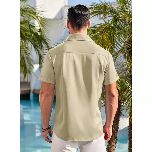 COOFANDY Mens Short Sleeve Casual Button Down Shirts Wrinkle Free Shirt Summer Untucked Dress Shirt with Pocket