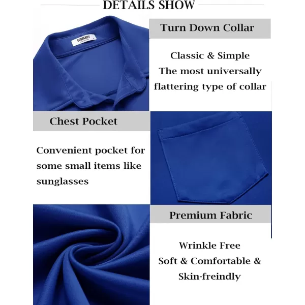 COOFANDY Mens Short Sleeve Casual Button Down Shirts Wrinkle Free Shirt Summer Untucked Dress Shirt with Pocket