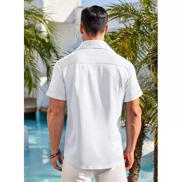 COOFANDY Mens Short Sleeve Casual Button Down Shirts Wrinkle Free Shirt Summer Untucked Dress Shirt with Pocket