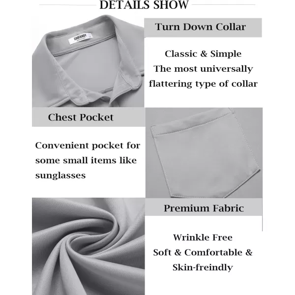 COOFANDY Mens Short Sleeve Casual Button Down Shirts Wrinkle Free Shirt Summer Untucked Dress Shirt with Pocket