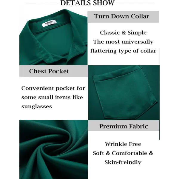 COOFANDY Mens Short Sleeve Casual Button Down Shirts Wrinkle Free Shirt Summer Untucked Dress Shirt with Pocket