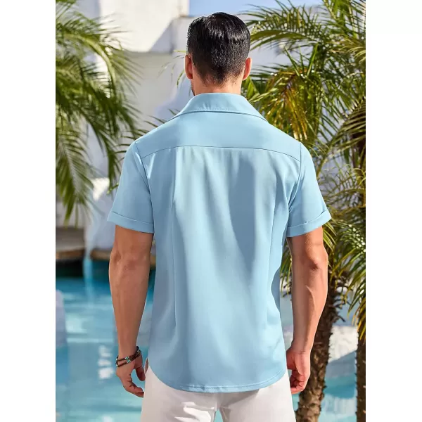 COOFANDY Mens Short Sleeve Casual Button Down Shirts Wrinkle Free Shirt Summer Untucked Dress Shirt with Pocket