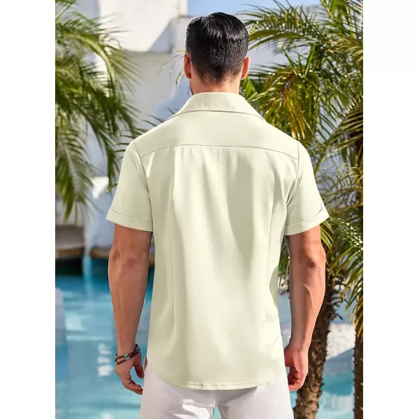 COOFANDY Mens Short Sleeve Casual Button Down Shirts Wrinkle Free Shirt Summer Untucked Dress Shirt with Pocket