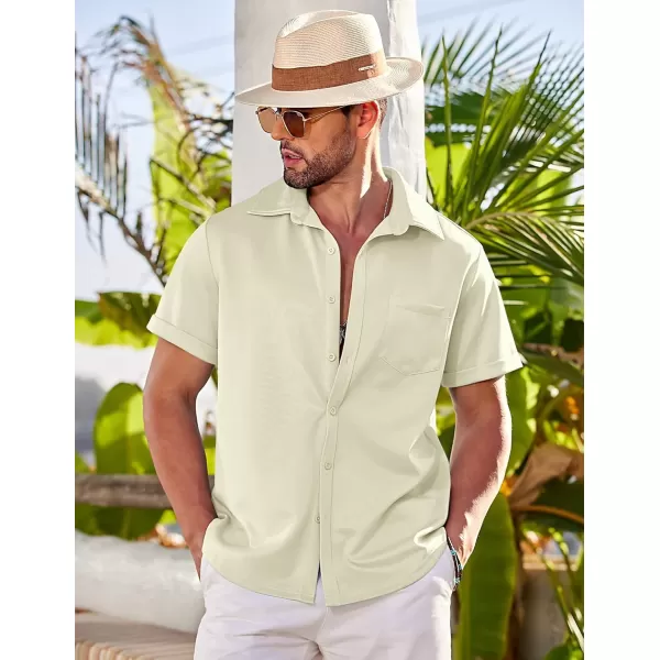 COOFANDY Mens Short Sleeve Casual Button Down Shirts Wrinkle Free Shirt Summer Untucked Dress Shirt with Pocket