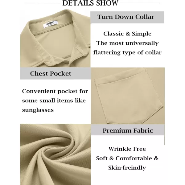 COOFANDY Mens Short Sleeve Casual Button Down Shirts Wrinkle Free Shirt Summer Untucked Dress Shirt with Pocket