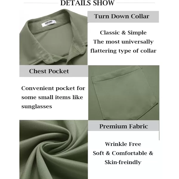 COOFANDY Mens Short Sleeve Casual Button Down Shirts Wrinkle Free Shirt Summer Untucked Dress Shirt with Pocket