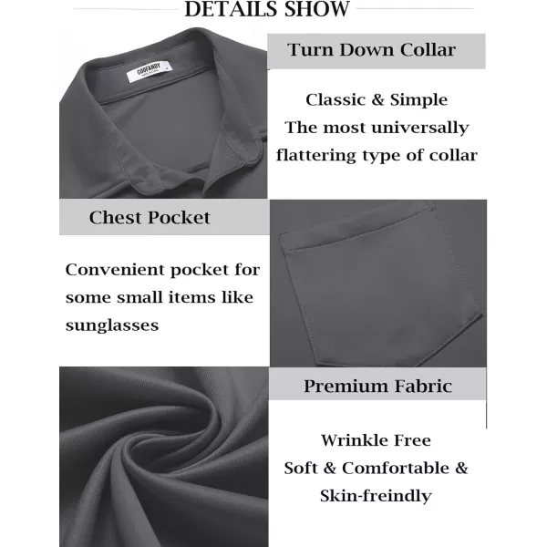 COOFANDY Mens Short Sleeve Casual Button Down Shirts Wrinkle Free Shirt Summer Untucked Dress Shirt with Pocket