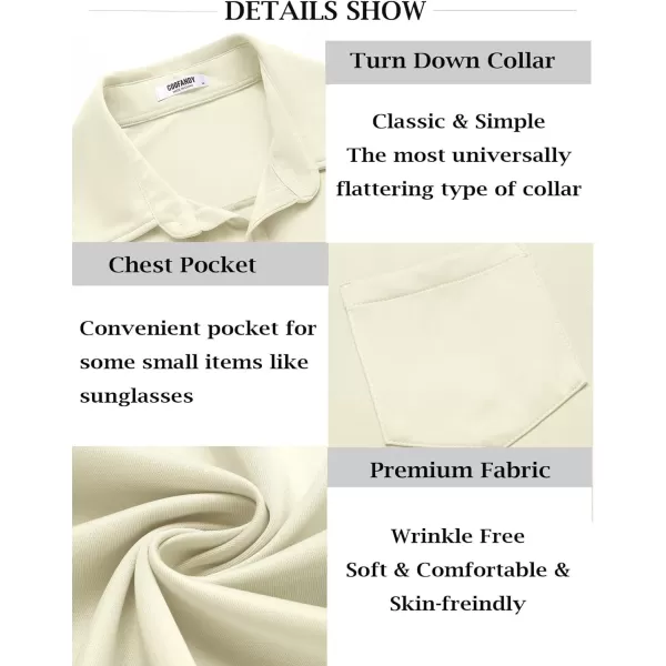 COOFANDY Mens Short Sleeve Casual Button Down Shirts Wrinkle Free Shirt Summer Untucked Dress Shirt with Pocket