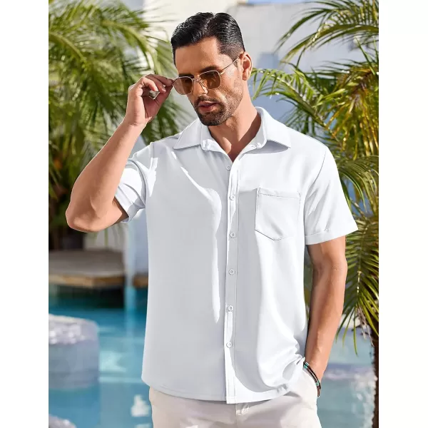 COOFANDY Mens Short Sleeve Casual Button Down Shirts Wrinkle Free Shirt Summer Untucked Dress Shirt with Pocket