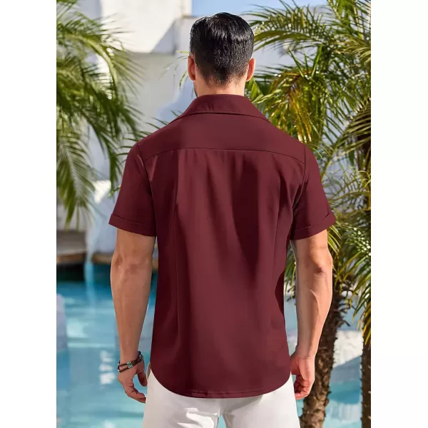 COOFANDY Mens Short Sleeve Casual Button Down Shirts Wrinkle Free Shirt Summer Untucked Dress Shirt with Pocket