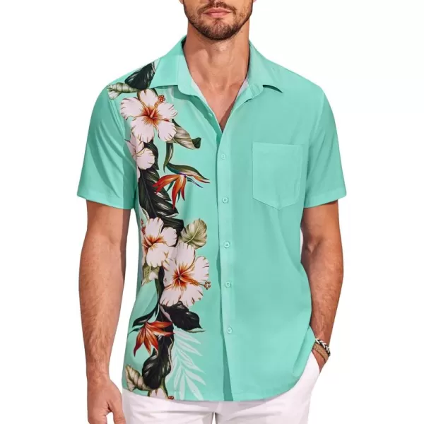 COOFANDY 2024 Hawaiian Shirts for Men Short Sleeve Button Up Tropical Summer Beach Shirt with Pocket