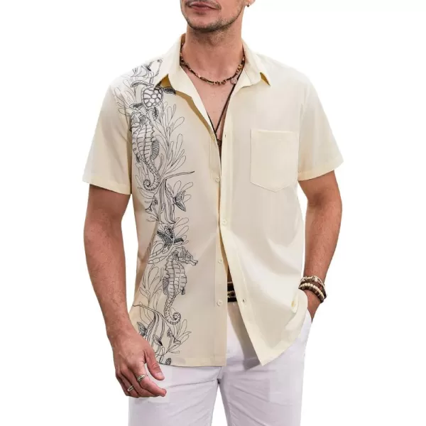 COOFANDY 2024 Hawaiian Shirts for Men Short Sleeve Button Up Tropical Summer Beach Shirt with Pocket