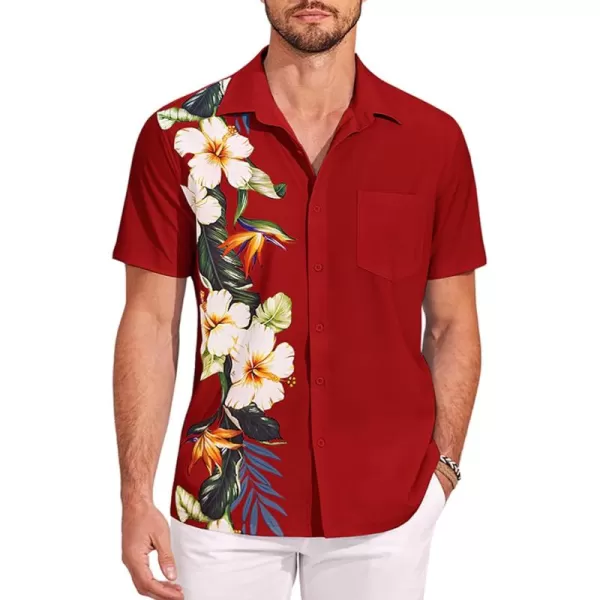 COOFANDY 2024 Hawaiian Shirts for Men Short Sleeve Button Up Tropical Summer Beach Shirt with Pocket