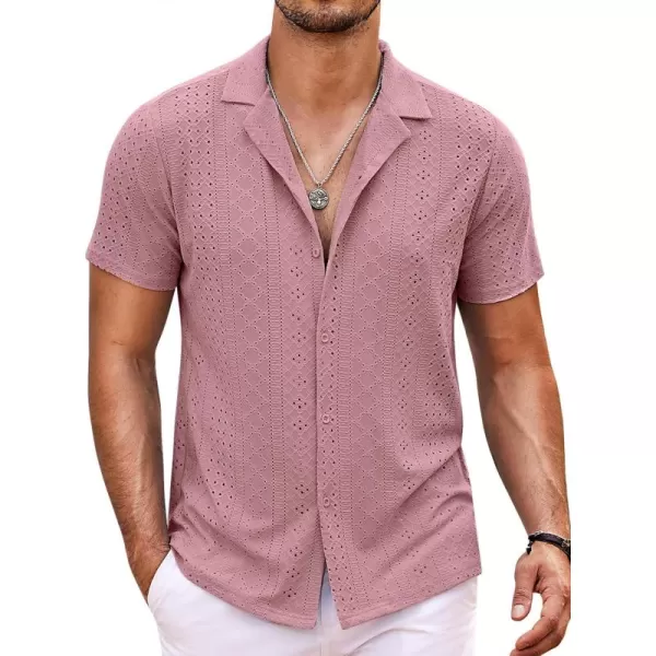 COOFANDY Mens Beach Shirt Short Sleeve Button Down Shirts Casual Cuban Collared Summer Vacation Tropical Shirts