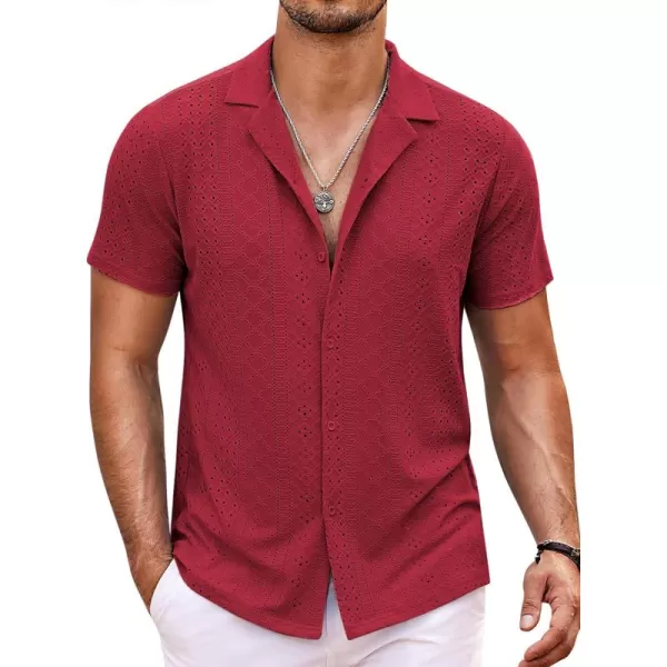 COOFANDY Mens Beach Shirt Short Sleeve Button Down Shirts Casual Cuban Collared Summer Vacation Tropical Shirts