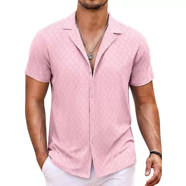 COOFANDY Mens Beach Shirt Short Sleeve Button Down Shirts Casual Cuban Collared Summer Vacation Tropical Shirts