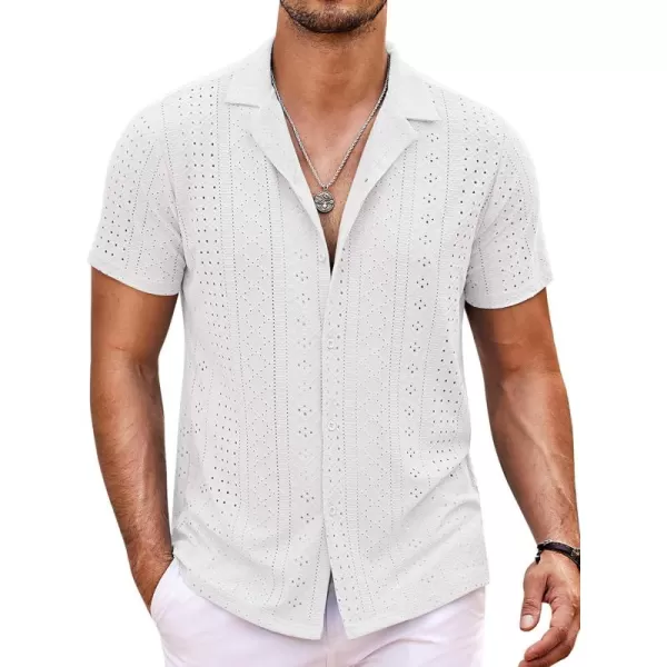 COOFANDY Mens Beach Shirt Short Sleeve Button Down Shirts Casual Cuban Collared Summer Vacation Tropical Shirts