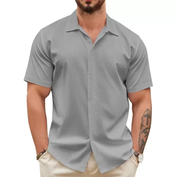 COOFANDY Men's Casual Button Down Shirts Short Sleeve Wrinkle-Free Summer Beach Wear