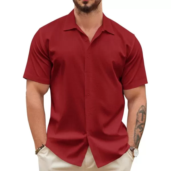 COOFANDY Men's Casual Button Down Shirts Short Sleeve Wrinkle-Free Summer Beach Wear