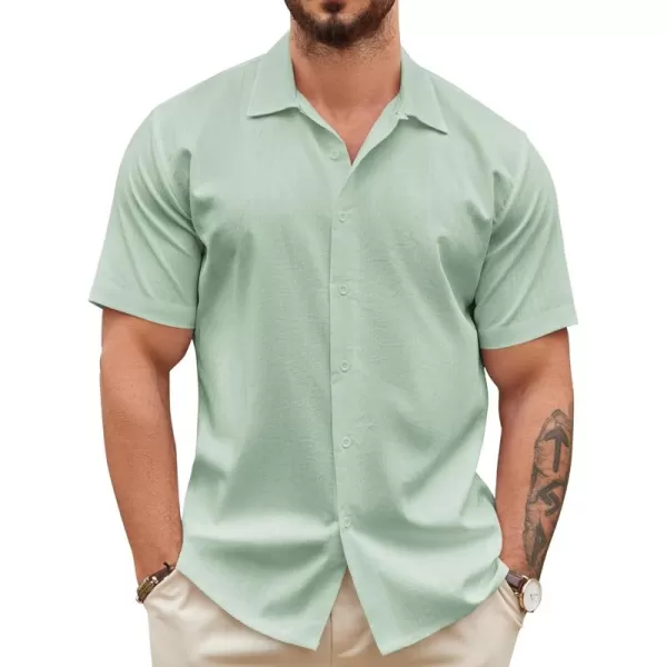 COOFANDY Men's Casual Button Down Shirts Short Sleeve Wrinkle-Free Summer Beach Wear