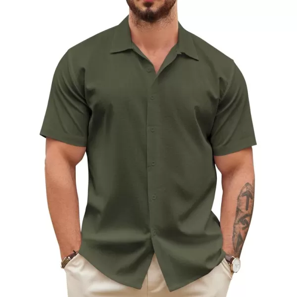 COOFANDY Men's Casual Button Down Shirts Short Sleeve Wrinkle-Free Summer Beach Wear