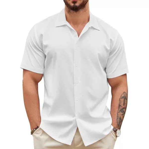 COOFANDY Men's Casual Button Down Shirts Short Sleeve Wrinkle-Free Summer Beach Wear