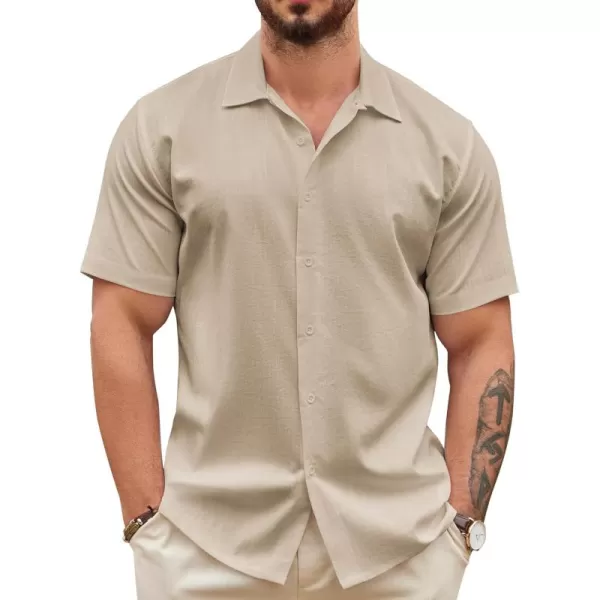 COOFANDY Men's Casual Button Down Shirts Short Sleeve Wrinkle-Free Summer Beach Wear