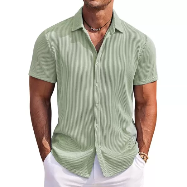 COOFANDY Men's Casual Shirts Short Sleeve Button Down Shirt for Men Wedding Beach Fashion Shirt
