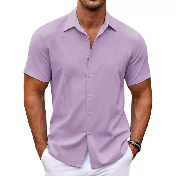 COOFANDY Men's Cuban Guayabera Shirt Short Sleeve Button Down Shirts Casual Summer Beach Shirts