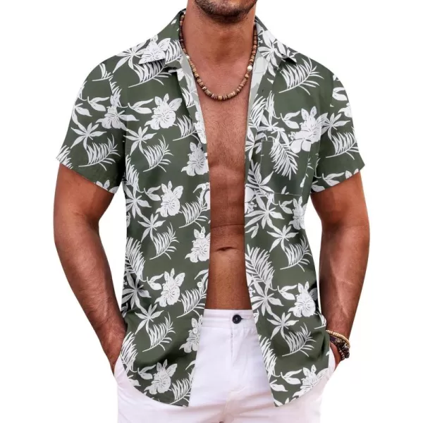 COOFANDY Mens Hawaiian Shirt Short Sleeve Button Down Shirts Tropical Summer Beach Shirts Casual Floral Aloha Shirts