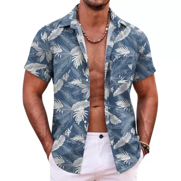 COOFANDY Mens Hawaiian Shirt Short Sleeve Button Down Shirts Tropical Summer Beach Shirts Casual Floral Aloha Shirts