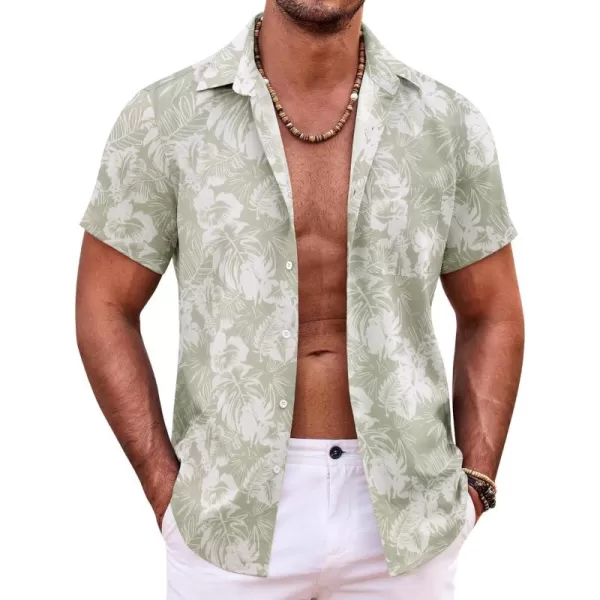 COOFANDY Mens Hawaiian Shirt Short Sleeve Button Down Shirts Tropical Summer Beach Shirts Casual Floral Aloha Shirts