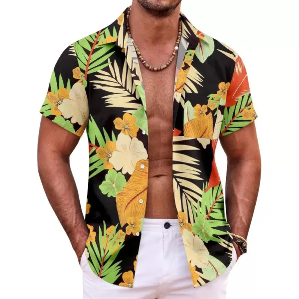 COOFANDY Mens Hawaiian Shirt Short Sleeve Button Down Shirts Tropical Summer Beach Shirts Casual Floral Aloha Shirts