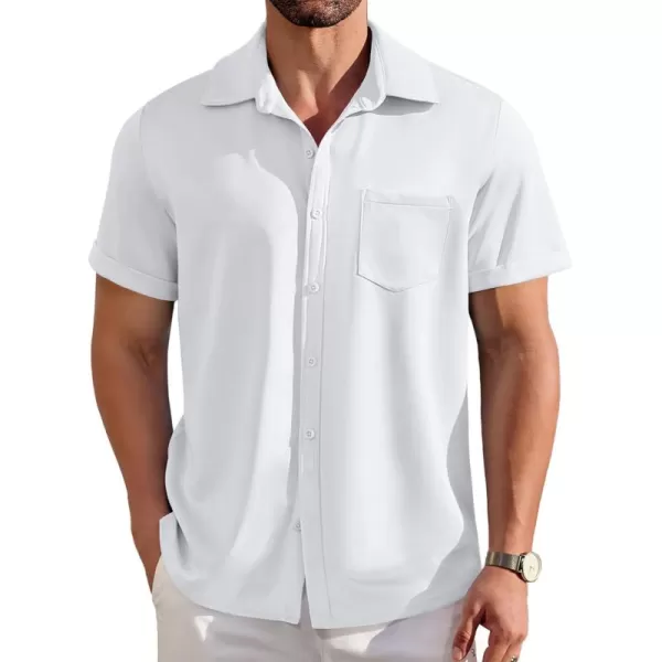COOFANDY Mens Short Sleeve Casual Button Down Shirts Wrinkle Free Shirt Summer Untucked Dress Shirt with Pocket