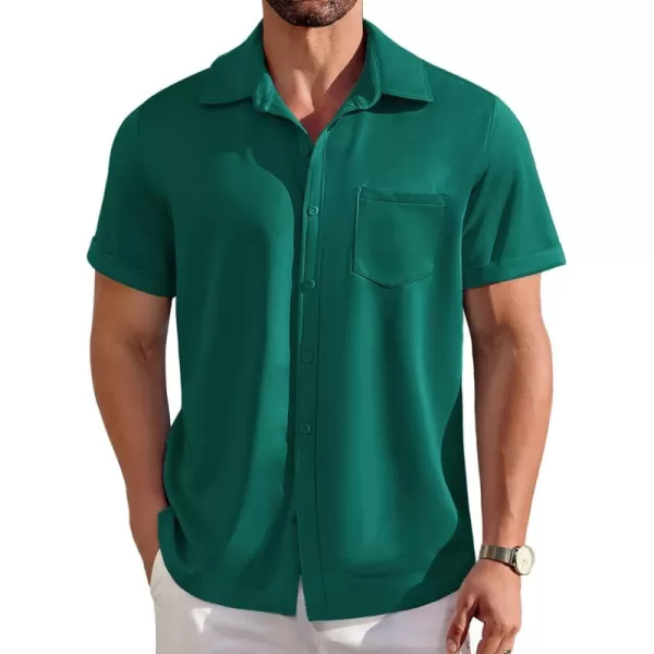 COOFANDY Mens Short Sleeve Casual Button Down Shirts Wrinkle Free Shirt Summer Untucked Dress Shirt with Pocket