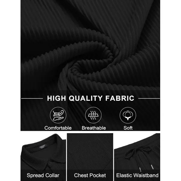 COOFANDY Men's 2 Piece Outfits Casual Long Sleeve Button Down Shirt and Pants Sets Loungewear Streetwear Walking Suits
