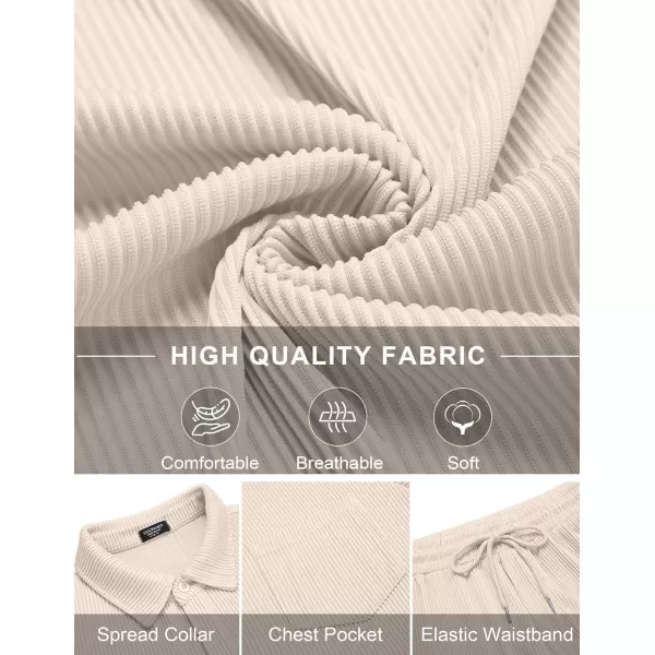 COOFANDY Men's 2 Piece Outfits Casual Long Sleeve Button Down Shirt and Pants Sets Loungewear Streetwear Walking Suits