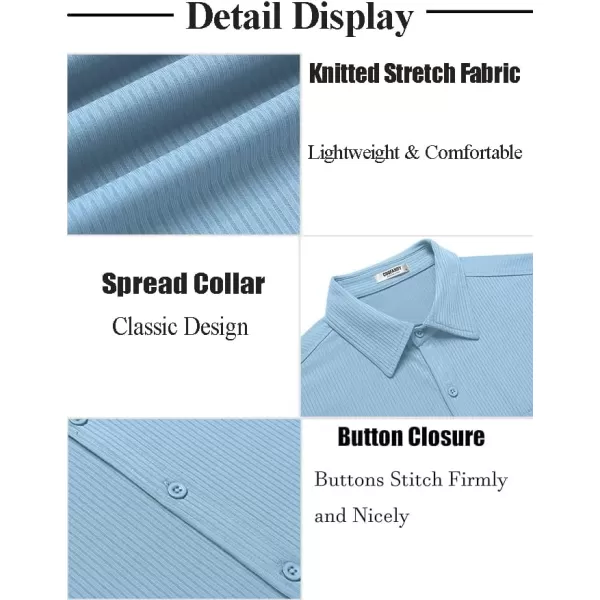 COOFANDY Mens Button Down Shirts Short Sleeve Casual Summer Beach Shirts Textured Shirt