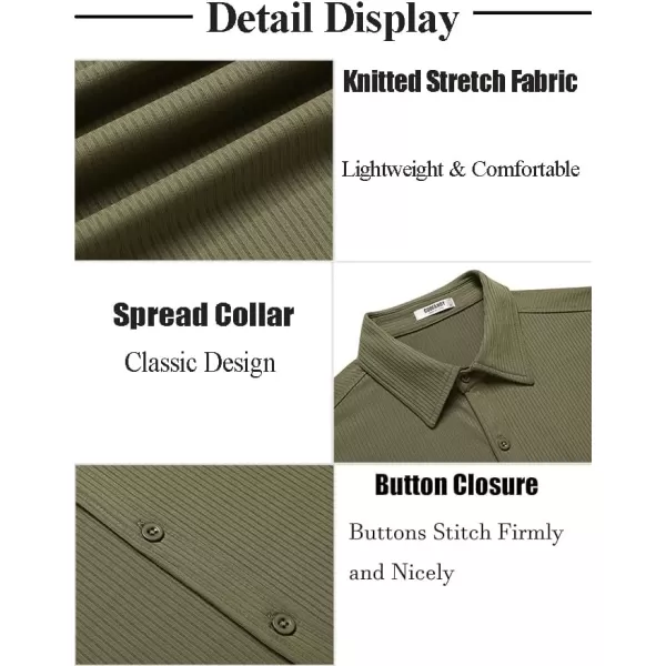 COOFANDY Mens Button Down Shirts Short Sleeve Casual Summer Beach Shirts Textured Shirt