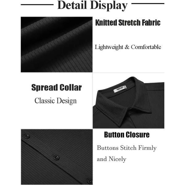 COOFANDY Mens Button Down Shirts Short Sleeve Casual Summer Beach Shirts Textured Shirt