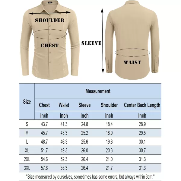 COOFANDY Men's Cuban Guayabera Shirt Long Sleeve Casual Button Down Shirts Beach Linen Shirt